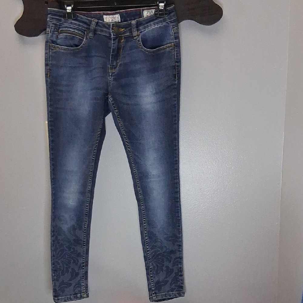 London Lee Cooper Women's Blue Pearl Mid Waist Skinny Jeans Size 28